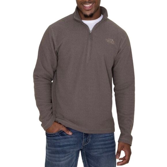 THE NORTH FACE Fleece TKA100 Quarter Zip Pullover Mens M Brown Outdoor Everyday - Picture 1 of 10
